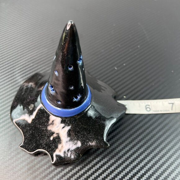 Ceramic Clay Art Handmade Witch Hat Luminary Gothic Home Decor Halloween - Picture 7 of 9